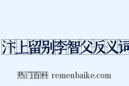 汴上留别李智父反义词是什么意思的图片